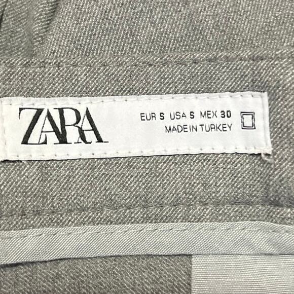 Zara Women's Gray High Waist Straight Tapered Leg Trousers Dress Pants Size S - Picture 4 of 5